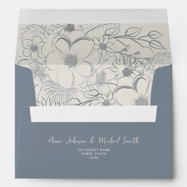 Dusty Blue Wedding Envelope (Back (Bottom))