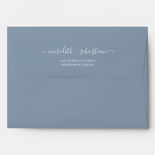 Dusty Blue Wedding Envelope