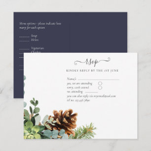 Dusty Blue Wedding Eucalyptus Greenery Budget Postcard