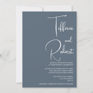 Dusty Blue Wedding Invitation