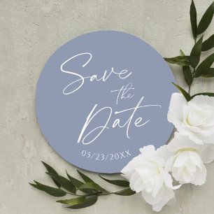Dusty Blue Wedding Invitation Return Address Label