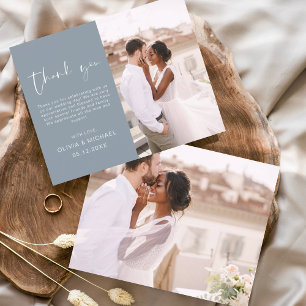Dusty Blue Wedding Minimalist Thank You Cards