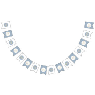 Dusty Blue Wedding Monogram Bunting