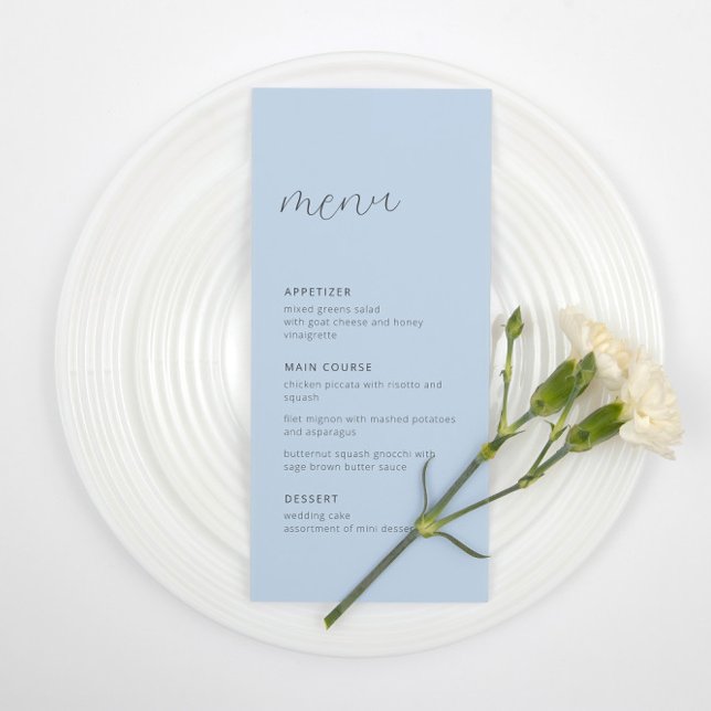 Dusty Blue Wedding Reception Menu (Creator Uploaded)