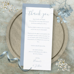 Dusty Blue Wedding Reception Thank You Place Card