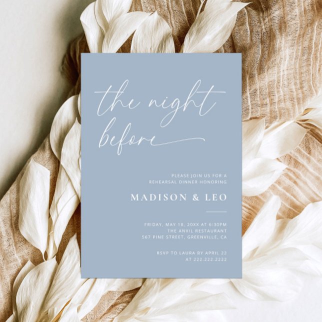 Dusty Blue Wedding Rehearsal Dinner Invitation (Creator Uploaded)