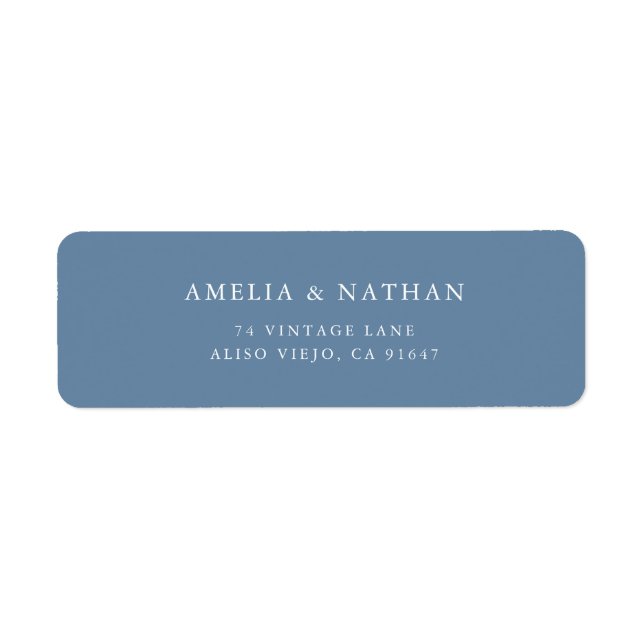 Dusty Blue Wedding Return Address  (Front)