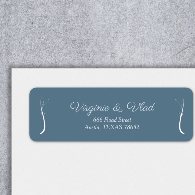 Dusty Blue Wedding Return address label (Dusty Blue Wedding Return address label)
