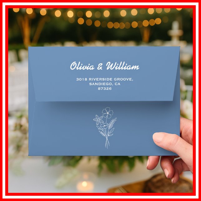 Dusty Blue Wedding | Return Address Label Envelope (Creator Uploaded)