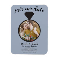 Dusty Blue Wedding Ring Photo Save the Date