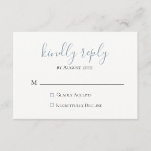 Dusty Blue Wedding RSVP Card
