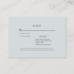 Dusty Blue Wedding RSVP Enclosure Card