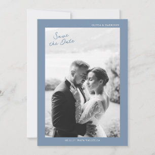 Dusty Blue Wedding Save the Date Invitation