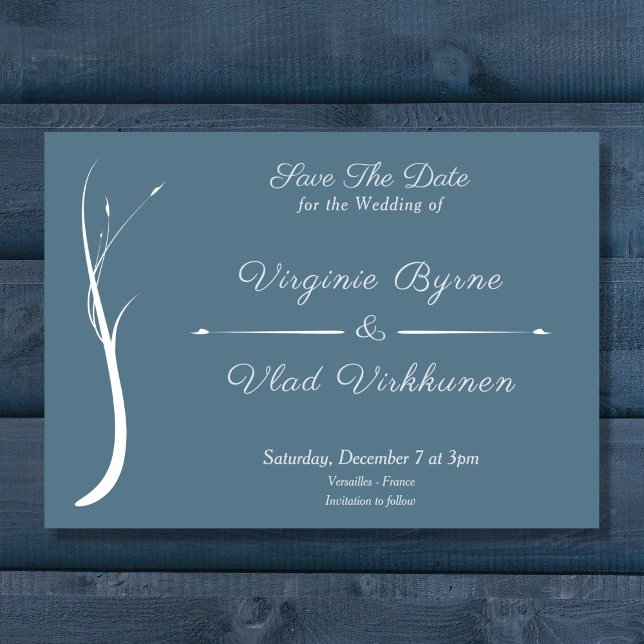 Dusty Blue Wedding Save The Date Invitation (Dusty Blue Wedding Save The Date Invitation)