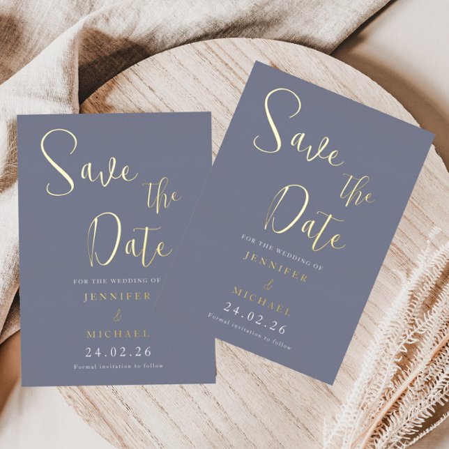 Dusty Blue Wedding Save The Date Palette Gold (Creator Uploaded)