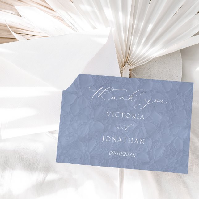 Dusty Blue Wedding Simple Thank You Card (Creator Uploaded)