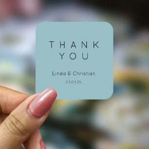 Dusty Blue Wedding Square Sticker
