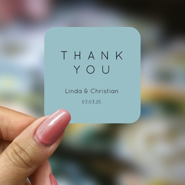 Dusty Blue Wedding  Square Sticker (Creator Uploaded)