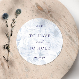 Dusty Blue Wedding Sticker – TO HAVE AND TO HOLD