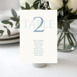 Dusty Blue Wedding Table Number Seating Chart 