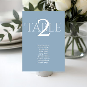 Dusty Blue Wedding Table Number Seating Chart