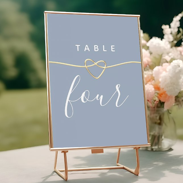 Dusty Blue Wedding Table Number with Heart (Creator Uploaded)