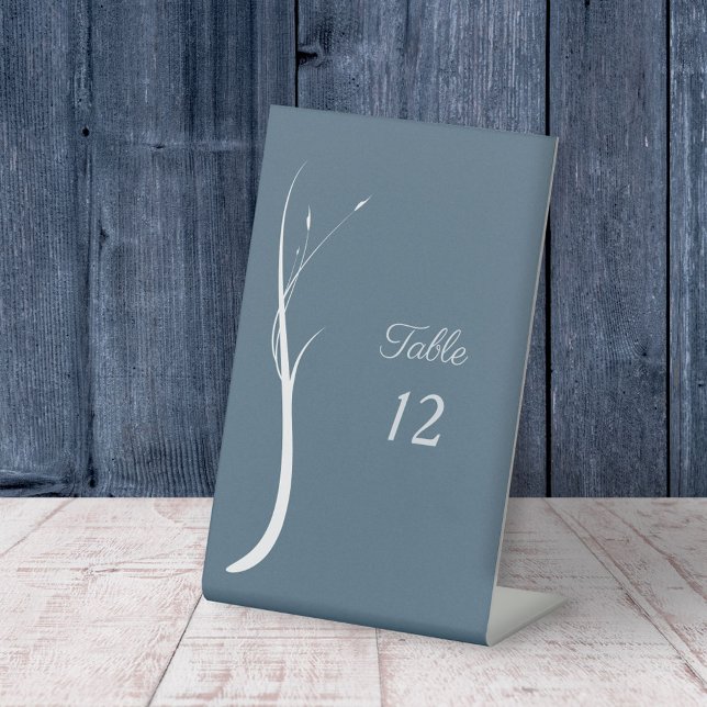 Dusty Blue Wedding Table Numbers Pedestal Sign (Dusty Blue Wedding Table Numbers Pedestal Sign)