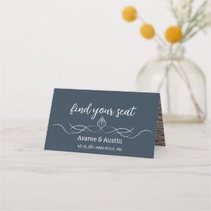 Dusty Blue Wedding Table Seating Cards