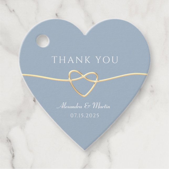 Dusty Blue Wedding Thank You Favour Tags (Front)