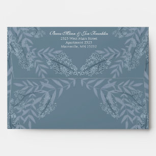 Dusty Blue Wedding Vintage Botanical Envelope