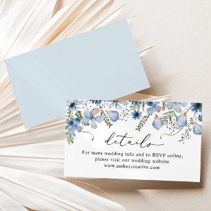 Dusty Blue Wedding Website Details Enclosure Card