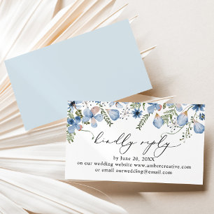 Dusty Blue Wedding Website RSVP Enclosure Card