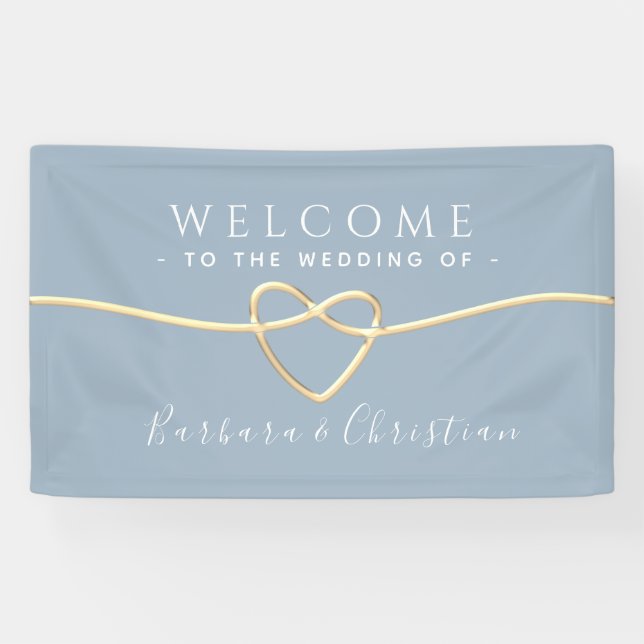 Dusty Blue Wedding Welcome Banner (Horizontal)