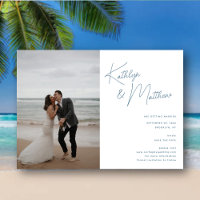 Dusty Blue Whimsical Script Modern Save The Date