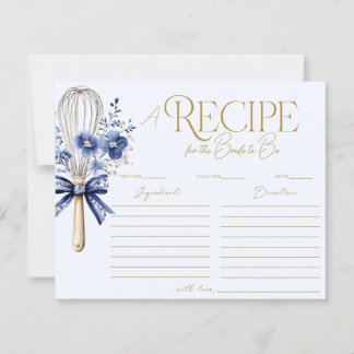 Dusty Blue Whisked Away Toile Recipe Card