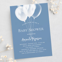 Dusty blue white balloons boy baby shower