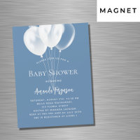 Dusty blue white balloons boy luxury baby shower