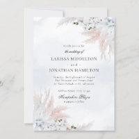 Dusty Blue & White Blush Floral Beach Wedding