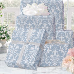 Dusty Blue White Damask Elegant Wedding Wrapping Paper<br><div class="desc">A dusty blue and white damask wedding wrapping paper.</div>