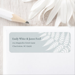 Dusty Blue White Fern Return Address