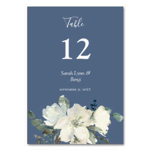 Dusty Blue & White Floral- Dusty Blue V2 Table Number