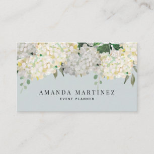 Dusty Blue & White Hydrangea Business Card