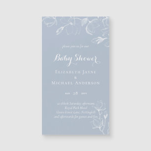 Dusty Blue White Magnolias Baby Shower