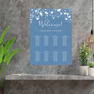 Dusty blue white stars 9 seating chart