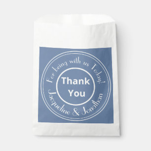 Dusty Blue White Wedding Simple Elegant Thank You Favour Bags