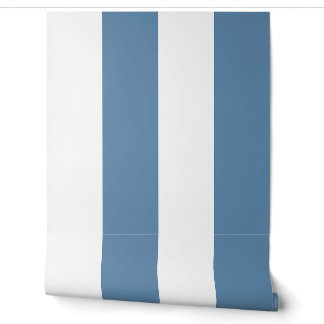 Dusty Blue Wide Deckchair Stripe Wallpaper