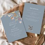 Dusty Blue Wildflower All in One QR Code Wedding Invitation<br><div class="desc">Immerse your guests in the romance of nature with our Boho Wildflower Garden Wedding Invitation. Inspired by the beauty of untamed blooms, this invitation captures the essence of a free-spirited celebration. The enchanting design features delicate wildflowers dancing amidst lush greenery, setting the perfect tone for your garden wedding. The boho-chic...</div>