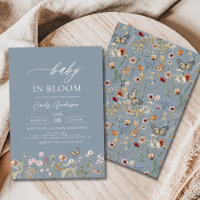 Dusty Blue Wildflower Baby in Bloom Baby Shower