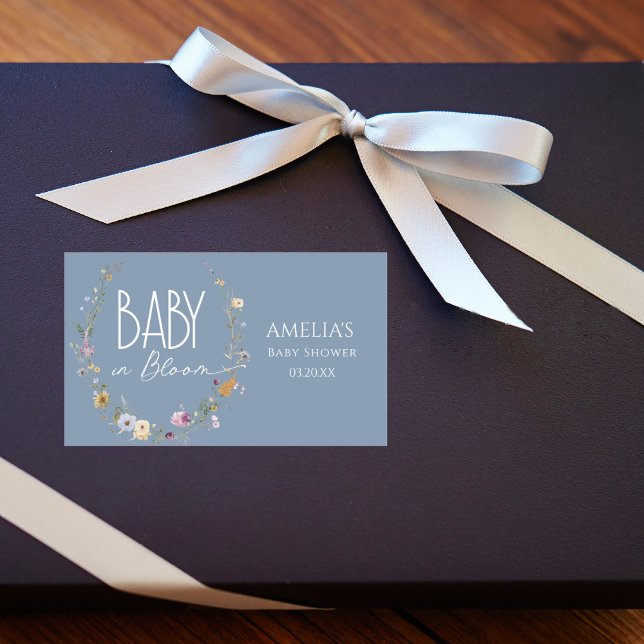 Dusty Blue Wildflower Baby Shower Sticker (Creator Uploaded)