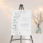 Dusty Blue Wildflower Boho Bridal Shower Welcome